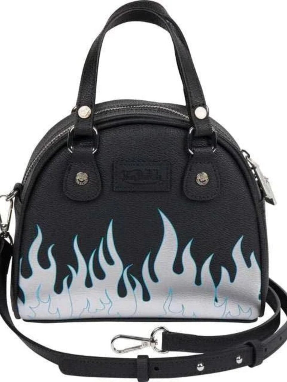 Von Dutch City of Angels Silver Black Blue Small Bowling Bag - Picture 2 of 3